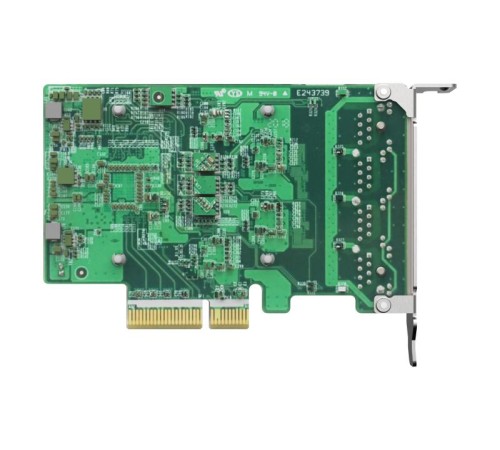 Сетевая карта/ QNAP QXG-2G4T-I225 4-port 2.5 GbE network expansion card, Controller I225-LM,  PCIe Gen2 x4, 3 x Brackets included (Full-height, Low-profile and Specialized for QNAP NAS)