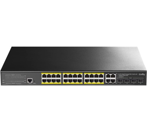 Коммутатор/ 24-Port Layer 2 Managed Gigabit PoE+ Switch with 4 Gigabit Combo Ports, 400W