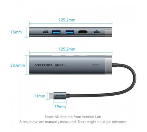Мультифункциональный хаб Vention USB-C 6 в 1, шт. Мультифункциональный хаб Vention USB-C 6 в 1, шт.