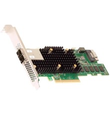Контроллер Broadcom Controller 9580-8I8E SGL (05-50076-00) PCIe 4.0 x8 LP, SAS/SATA/NVMe, RAID 0,1,5,6,10,50,60, 16port(1*int SFF8654 + 2*ext SFF8644), 8GB Cache, 3916ROC, RTL, 1 year