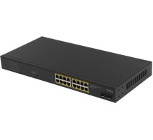 Коммутатор/ 16-Port Gigabit PoE+ Switch with 2 Gigabit SFP ports 200W