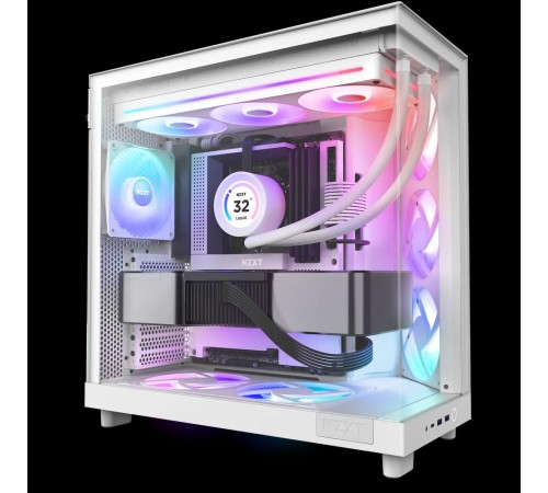 Кулер для корпуса ПК/ Case Cooler NZXT F360 RGB Core (120x120x25mm, 4-pin PWM, RGB, 75.12CFM, 30dBA, 2400RPM, White, Single-Frame RGB Fan Unit)