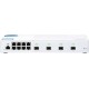 Коммутатор/ QNAP QSW-M408S 10 Gbps managed switch with 4 SFP + ports, 8 1 Gbps RJ-45 ports, bandwidth up to 96 Gbps, JumboFrame support.