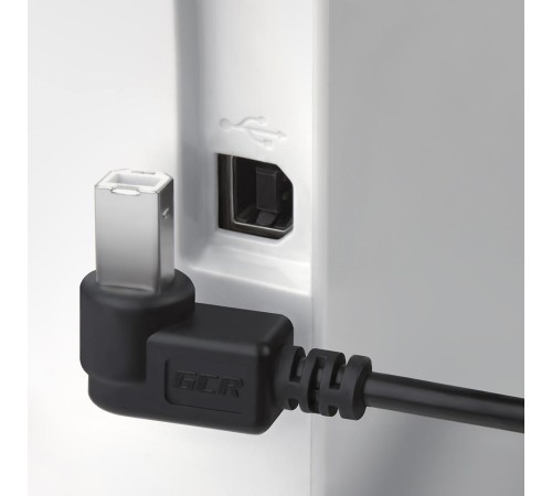 Greenconnect Кабель 0.5m USB 2.0, AM/BM угловой, черный, 28/28 AWG, экран, армированный, морозостойкий Greenconnect Кабель 0.5m USB 2.0, AM/BM угловой, черный, 28/28 AWG, экран, армированный, морозостойкий