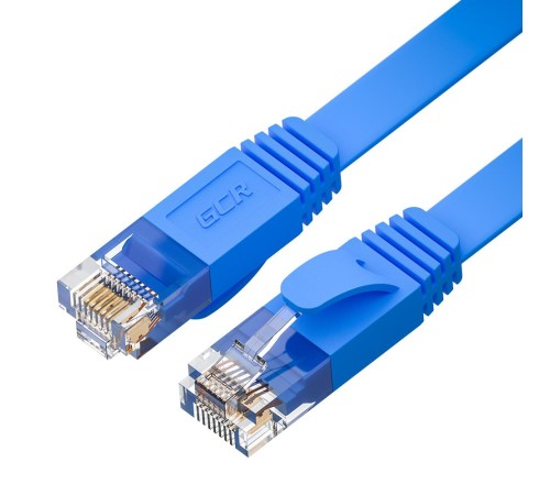 GCR Патч-корд PROF плоский прямой 15.0m, UTP медь кат.6, синий, 30 AWG, ethernet high speed 10 Гбит/с, RJ45, T568B, GCR-52856 GCR Патч-корд PROF плоский прямой 15.0m, UTP медь кат.6, синий, 30 AWG, ethernet high speed 10 Гбит/с, RJ45, T568B, GCR-52856