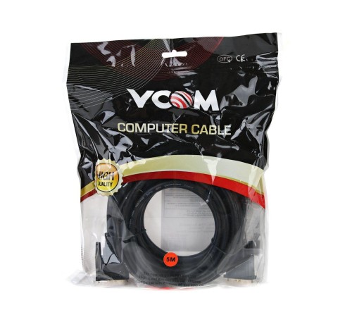Кабель/ Кабель DVI-DVI Dual Link (25M-25M), 5m, 2 фильтра VCOM <VDV6300-5M>