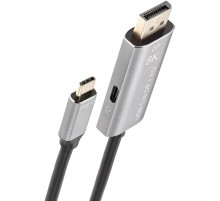 Кабель-адаптер/ Кабель-адаптер USB Type-Cm --> DP1.4v (m) 8K@60Hz, PD 100W,1.8m , Alum Shell,VCOM <CU480MCPD-1.8M>