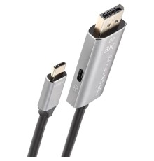 Кабель-адаптер/ Кабель-адаптер USB Type-Cm --> DP1.4v (m) 8K@60Hz, PD 100W,1.8m , Alum Shell,VCOM <CU480MCPD-1.8M>
