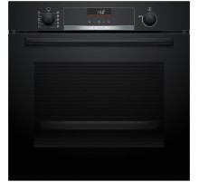 Встраиваемая электрическая духовка BOSCH Serie 6, духовой шкаф, черный, класс энергоэффективности А, 7 режимов, 2-х слойное остекление, LCD-дисплей, утапливаемые переключатели, галогенное освещение, 10 автопрограмм, самоочистка EcoClean (задняя стенка), д