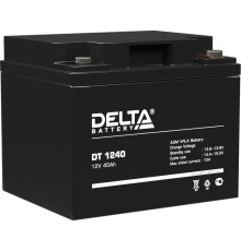 Батарея DELTA серия DT, DT 1240, напряжение 12В, емкость 40Ач (разряд 20 часов),  макс. ток разряда (5 сек.) 530А, макс. ток заряда 12А, свинцово-кислотная типа AGM, клеммы под болт М6, ДxШxВ 196х166х173мм., вес 12.9кг., срок службы 7-10 лет./ Battery DEL