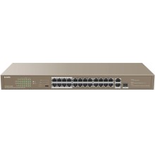 Коммутатор/ Tenda TEF1126P-24-250W 24FE+2GE/1SFP Rackmount Switch With 24-Port PoE