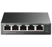 коммутатор TP-Link TL-SF1005LP, 5-Port 10/100 Mbps Desktop Switch with 4-Port PoE, 41 W, 250m