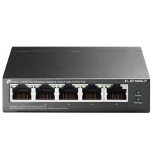 коммутатор TP-Link TL-SF1005LP, 5-Port 10/100 Mbps Desktop Switch with 4-Port PoE, 41 W, 250m