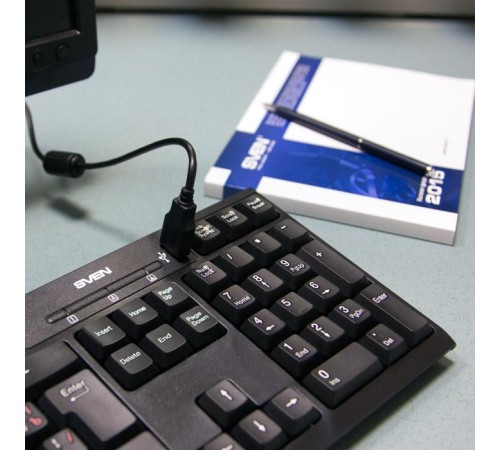 Клавиатура SVEN Standard 304  USB+HUB чёрная