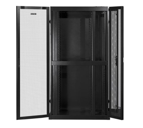 Серверный шкаф SMARTWATT Серверный шкаф Rack S-Series 42U 600x1070мм, двери с перфорацией, боковые панели 4шт и ролики в комплекте, черный (4512020620015)
