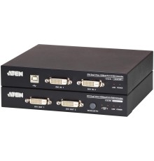 USB, DVI, КВМ-удлинитель c поддержкой Dual View и HDBaseT™ 2.0 (1920 x 1200  100 м)/ATEN/ DVI Dual View HDBase T2.0 KVM Extender