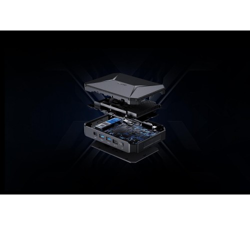 Компьютер/ Chuwi HeroBox  Intel N-series N100(0.8Ghz)/8192Mb/256SSDGb/Int:Intel UHD Graphics 600/BT/WiFi/war 1y/0.59kg/Black/Win11Pro + USB2.0*2/USB3.0*2/Type-C*1/HDMI*1/VGA*1/RJ45*1/WIFI6,BT5.2/bracket
