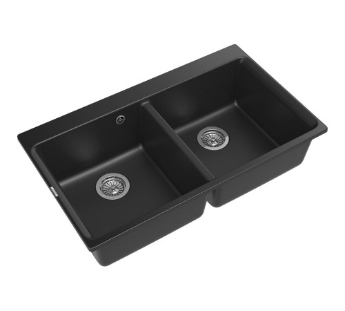 Кухонная мойка RIVELATO RIVELATO Мойка AXEL 90-2D 2-чаши 870*520мм, монтаж: врезной, материал: кварц, цвет: антрацит Кухонная мойка RIVELATO RIVELATO Мойка AXEL 90-2D 2-чаши 870*520мм, монтаж: врезной, материал: кварц, цвет: антрацит