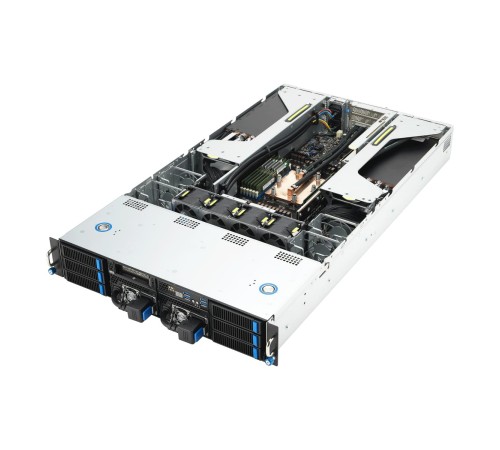 Серверная платформа/ ASUS ESC4000A-E12-SKU1, 2U GPU, 1 x SP5 LGA6096 EPYC 9004 (400W), 12DIMM DDR5, 2 x 2.5" SATA/SAS*/NVMe + 2 x 3.5" SATA/SAS*/NVMe + 2 x 3.5" SATA/SAS*,2 x GbE LAN (I350), 1+1 2600W