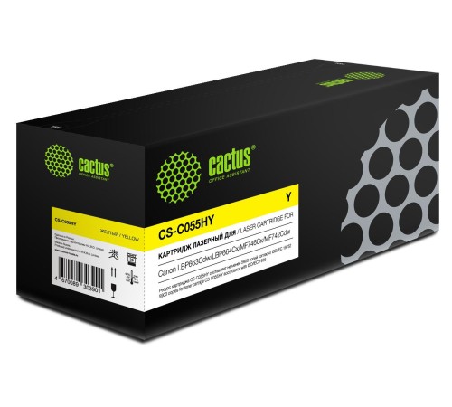 -/ Картридж лазерный Cactus CS-C055HY 055 H Y желтый (5900стр.) для Canon LBP663Cdw/LBP664Cx/MF746Cx/MF