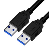 GCR Кабель интерфейсный USB 3.0,  0.5m, AM/AM, черный, двойной экран, армированный, морозостойкий, GCR-53053