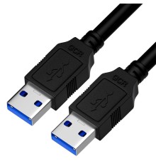 GCR Кабель интерфейсный USB 3.0,  0.5m, AM/AM, черный, двойной экран, армированный, морозостойкий, GCR-53053