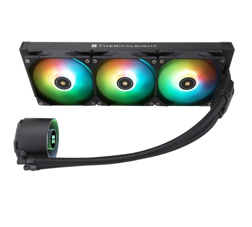 Водяное охлаждение для процессора/ Water Cooling System Thermalright Frozen Notte 360 Black Argb V2 (360mm, Black, ARGB/ Fans: 3x120mm, 72.37CFM, 27.7dBA, 2000RPM/ Pump height 54mm, 28dBA, 5300RPM, Rad thickness 27mm/ S: 1200, 1700, 1851, 2011, 2066, 115X