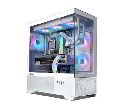 корпус ZALMAN CHRONIX, ATX, WHITE, WINDOW, 1xCombo (3.5’’ or 2.5’’), 1x3.5’’HDD, 2x2.5’’SSD, 1xUSB2.0, 1xUSB3.0, 1xUSB Type-C, SIDE 2x120mm ARGB, REAR 1x120mm ARGB