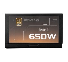 Блок питания 650W/ Power Supply Thermalright, 650W 80+ Gold (ATX, 3.1, Full modular, 1x24(20+4)pin, 2xCPU 8(4+4)pin, 2xPCIe*2 8(6+2)pin, 3xSATA3, 2xMOLEX4pin, Active, 120x120mm, 150x140x86mm, APFC, OVP, UVP, SCP, OCP, OTP, OPP, black)