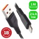 Кабель/ Кабель GoPower GP01L USB (m)-Lightning (m) 1.0м 2.4A ПВХ черный (1/800)