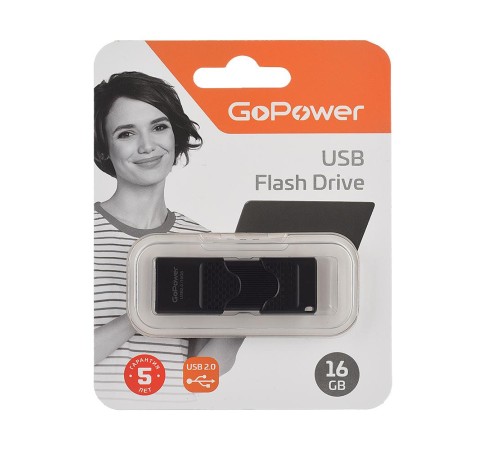 Флеш-накопитель/ Флеш-накопитель GoPower SLIDER 16GB USB2.0 пластик черный матовый (1/50/1000) Флеш-накопитель/ Флеш-накопитель GoPower SLIDER 16GB USB2.0 пластик черный матовый (1/50/1000)