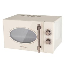 Микроволновая печь MAUNFELD/ Отдельностоящая микроволновая печь, электрическая 45см, 20 л, механическое управление, 8 режимов, кварцевый гриль, галогеновое освещение, без поворотного стола, слоновая кость/фурнитура бронза