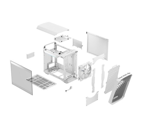 Корпус ПК без блока питания/ Case Fractal Design Torrent Nano RGB TG Clear Tint, Mini-Tower, 1x180mm RGB, 2xUSB-A 3.2 + 1xUSB 3.2 Type-C mITX, mDTX White
