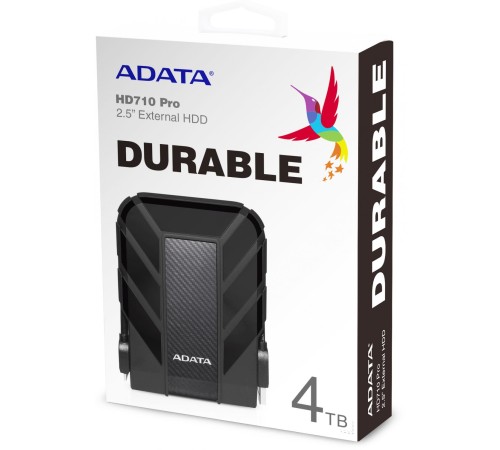 Внешний жесткий диск/ Portable HDD 4TB ADATA HD710 Pro (Black), IP68, USB 3.2 Gen1, 133x99x27mm, 390g /3 года/ Внешний жесткий диск/ Portable HDD 4TB ADATA HD710 Pro (Black), IP68, USB 3.2 Gen1, 133x99x27mm, 390g /3 года/