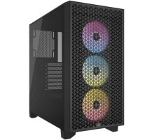 Корпус без блока питания/ Case Corsair 3000D RGB Airflow, Midi-Tower, TG, 3x120mm RGB, 2xUSB-A 3.2, E-ATX, ATX, mATX, mITX Black