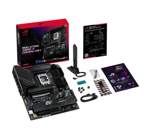 Материнская плата ASUS ROG STRIX Z890-F GAMING WIFI, LGA1851, Z890, 4*DDR5, 4*SATA, 5*M.2, 8*USB 3.2, 2*Type-C, 2*PCIx16, 2*Thunderbolt™ 4, HDMI+DP, ATX; 90MB1I40-M0EAY0