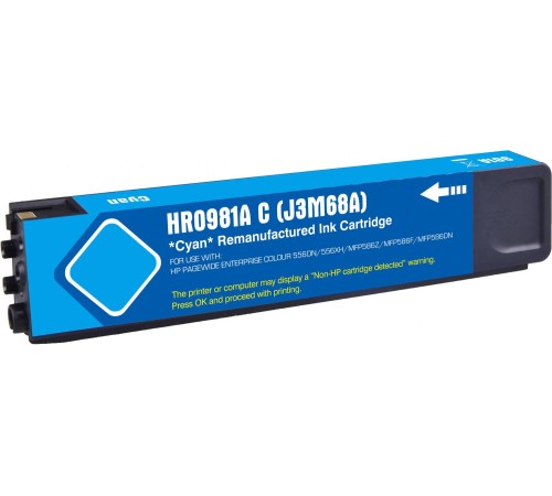 -/ Картридж струйный Cactus CS-J3M68A 981A голубой для HP PageWide 556dn Enterprise/586dn