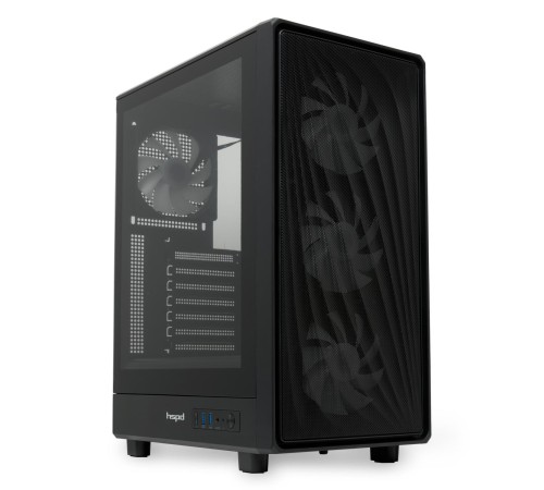 Корпус без блока питания/ Case HSPD M510, Mesh Mid Tower, Black, TG, 0.5 SPCC, 4x120mm ARGB (Orbis F1) ATX, mATX, mITX 180/280/160mm 1x2.5", 1x3.5", 7xPCI 2xUSB-A 3.0 517x277x418mm Корпус без блока питания/ Case HSPD M510, Mesh Mid Tower, Black, TG, 0.5 SPCC, 4x120mm ARGB (Orbis F1) ATX, mATX, mITX 180/280/160mm 1x2.5", 1x3.5", 7xPCI 2xUSB-A 3.0 517x277x418mm