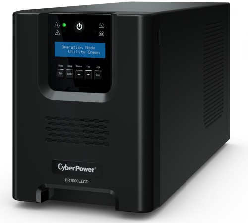 ИБП CyberPower PR1000ELCD, Line-Interactive, 1000VA/900W, 8 IEC-320 С13 розеток, USB&Serial, SNMPslot, LCD дисплей, Black, 0.6х0.35х0.4м., 21кг./ UPS Line-Interactive CyberPower PR1000ELCD 1000VA/900W USB/RS-232/EPO/SNMPslot (8 IEC С13)