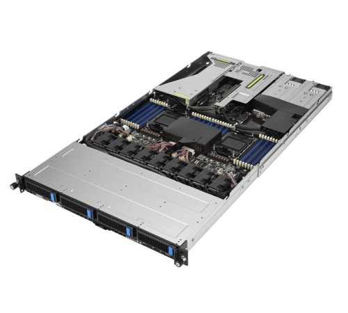 Сервер ASUS RS700-E11-RS4U, 1U, 2x LGA4677, 32xDIMM DDR5, 4x 3.5/2.5" hs SATA/SAS*/NVME, 2x M.2, Up to 3+1 PCIe slot (+-1 x OCP 3.0 ), 2x 10Gbe (X710) RJ45 port, 2x1200W, ASMB11-iKVM