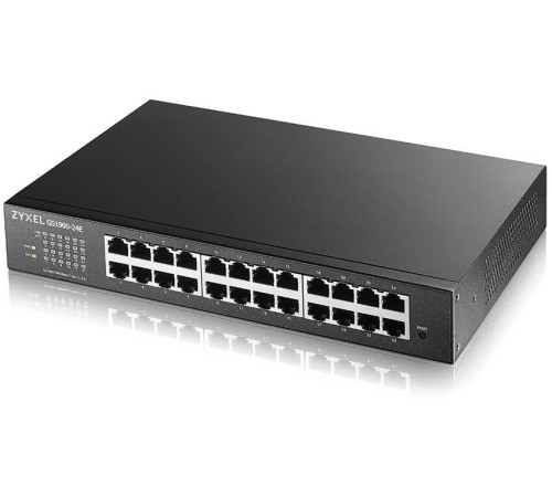 Коммутатор/ ZYXEL GS1900-24E, Smart L2 switch rack 19 ", 24xGE, desktop, silent
