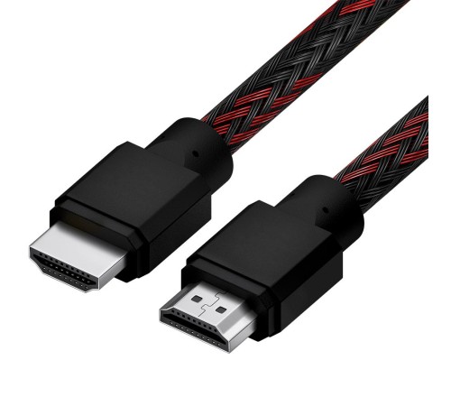 Кабель 0.5m HDMI 2.0, BICOLOR черно-красный нейлон, Ultra HD, 4K 60 fps 60Hz/5K*30Hz, 3D, AUDIO, 18.0 Гбит/с, 28AWG