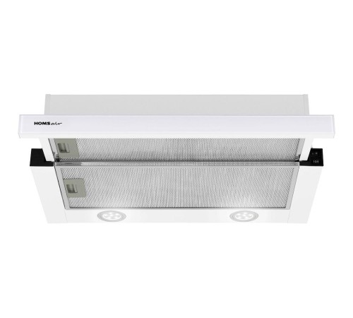 ВЫТЯЖКА HOMSair Flat 60 White/ встраиваемая, колыбельное управление, 2 скорости, 520 м3/ч, до 20 м2, 45 дБ, угольный фильтр CF110 - 1 шт, ШхВхД: 600х176х280 мм, белый цвет