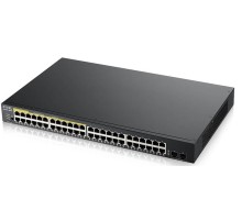Коммутатор Smart L2 PoE+ Zyxel GS1900-48HPv2, rack 19", 48xGE (24xPoE+), 2xSFP, бюджет PoE 170 Вт