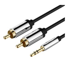 Кабель Vention аудио Jack 3,5 mm M/2RCA M - 1,5м Черный