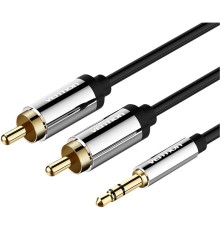 Кабель Vention аудио Jack 3,5 mm M/2RCA M - 1,5м Черный