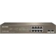 Неуправляемый PoE коммутатор с 8 Гигабитными портами PoE и 2 SFP портами.