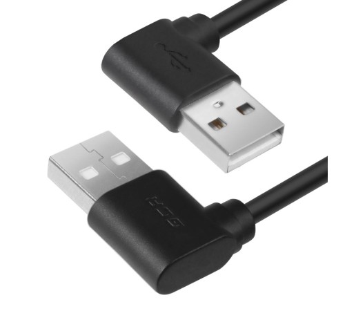 GCR Кабель 1.0m USB 2.0, AM угловой/AM угловой, 28/24 AWG,  GCR-AUM5AM-BB2S-1.0m