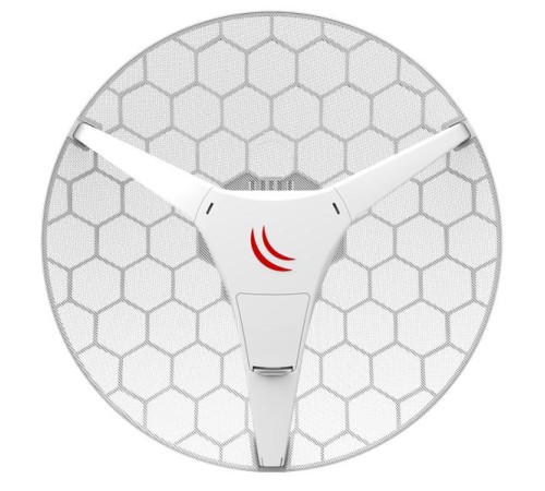 Точка доступа MikroTik LHG 60G (60GHz antenna, 802.11ad wireless, four core 716MHz CPU, 256MB RAM, 1x Gigabit LAN, RouterOS L3, POE, PSU) for use as CPE in Point -to-Multipoint setups for connections up to 800m
