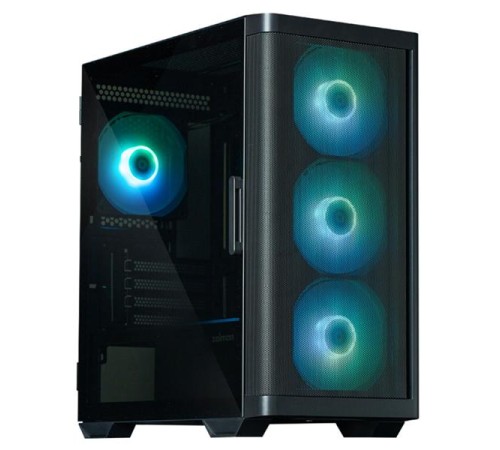 корпус ZALMAN M4, MATX, BLACK, WINDOW, 1xCombo (3.5'' or 2.5''), 1x3.5", 2x2.5", 1xUSB2.0, 2xUSB3.0, FRONT 3x120mm ARGB, REAR 1x120mm ARGB
